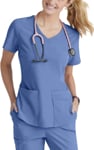 Picture of Skechers Womens Breeze 3 Pocket Curved V Neck Top (SK101)