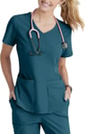 Picture of Skechers Womens Breeze 3 Pocket Curved V Neck Top (SK101)
