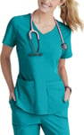 Picture of Skechers Womens Breeze 3 Pocket Curved V Neck Top (SK101)