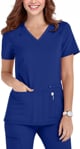Picture of Cherokee Womens V Neck Knit Panel Solid Scrub Top (CH-CK605)