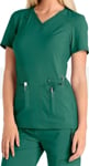 Picture of Cherokee Womens V Neck Knit Panel Solid Scrub Top (CH-CK605)