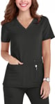 Picture of Cherokee Womens V Neck Knit Panel Solid Scrub Top (CH-CK605)