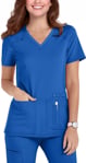 Picture of Cherokee Womens V Neck Knit Panel Solid Scrub Top (CH-CK605)