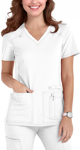 Picture of Cherokee Womens V Neck Knit Panel Solid Scrub Top (CH-CK605)