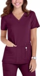 Picture of Cherokee Womens V Neck Knit Panel Solid Scrub Top (CH-CK605)