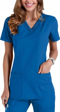 Picture of Cherokee Womens Knit V Neck Solid Scrub Top (CH-WW645)