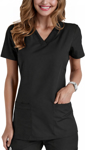 Picture of Cherokee Womens Knit V Neck Solid Scrub Top (CH-WW645)