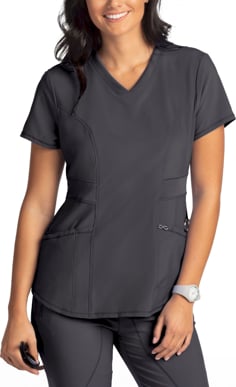 Picture of Cherokee Womens 3 Pocket Knit Panel V Neck Scrub Top (CH-CK623A)