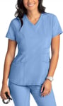 Picture of Cherokee Womens 3 Pocket Knit Panel V Neck Scrub Top (CH-CK623A)