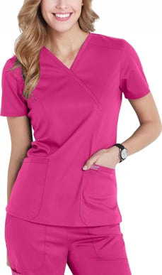 Picture of Cherokee Womens Shaped 3 Pocket Mock Wrap Scrub Top (CH-WW610)