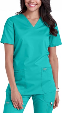 Picture of Cherokee Womens 3-Pocket V-Neck Stretch Scrub Top (CH-WW620)