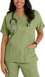 Picture of Cherokee Womens 3-Pocket Dolman V-Neck Scrub Top (CH-4700)