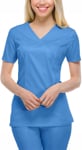 Picture of Cherokee Womens Mock Wrap Princess Seam Solid Scrub Top (CH-4728)