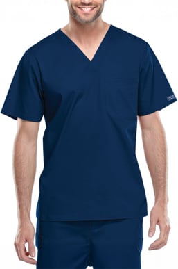 Picture of Cherokee Mens V-Neck Chest Pocket Solid Scrub Top (CH-4743)