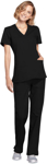 Picture of Cherokee Womens Mock Wrap Knit Panel Solid Scrub Top (CH-WW650)