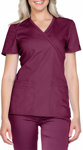 Picture of Cherokee Womens Mock Wrap Knit Panel Solid Scrub Top (CH-WW650)