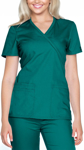 Picture of Cherokee Womens Mock Wrap Knit Panel Solid Scrub Top (CH-WW650)