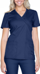 Picture of Cherokee Womens Mock Wrap Knit Panel Solid Scrub Top (CH-WW650)