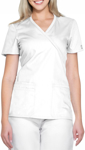 Picture of Cherokee Womens Mock Wrap Knit Panel Solid Scrub Top (CH-WW650)
