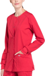 Picture of Cherokee Womens Snap Front Warm-Up Solid Scrub Jacket (CH-WW340)