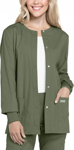 Picture of Cherokee Womens Snap Front Warm-Up Solid Scrub Jacket (CH-WW340)