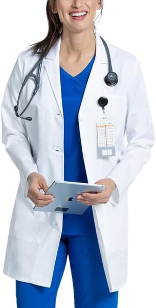 Picture of Cherokee Womens Project Lab 3 Pocket Mid Length Lab Coat (CH-CK452)