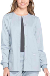 Picture of Cherokee Womens Snap Front Warm-Up Solid Scrub Jacket (CH-WW340)