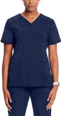 Picture of Cherokee Womens 2-Pocket Shirttail Knit V-Neck Scrub Top (CH-CK865A)