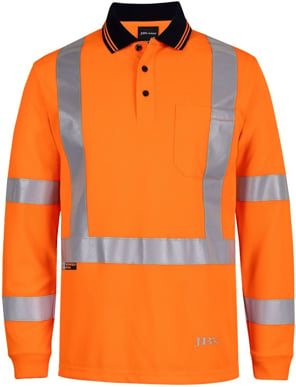 Picture of JB's Wear Hi Vis Long Sleeve NSW/QLD Rail Biomotion X-Back Polo (6DAQL)