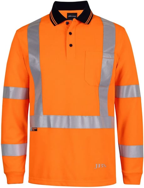 Picture of JB's Wear Hi Vis Long Sleeve NSW/QLD Rail Biomotion X-Back Polo (6DAQL)
