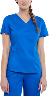 Picture of Cherokee Womens Petite Contoured Solid Scrub Top (CH-WW612)