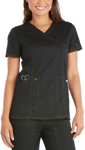 Picture of Cherokee Scrubs-DK804-Medical Scrubs Top for Women Mock Wrap - Black,Royal