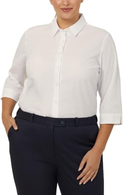 Picture of NNT Uniforms 3/4 Sleeve Shirt - White (CATU88-WHT)