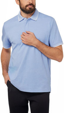 Picture of NNT Uniforms Mens Textured Cotton Poly Short Sleeve Polo - Light Blue (CATJA4-LTB)