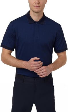 Picture of NNT Uniforms Textured Short Sleeve Polo - Blue/Navy (CATJA4-BLN)