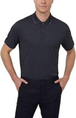 Picture of NNT Uniforms Textured Short Sleeve Polo - Charcoal/Black (CATJA4-CBL)