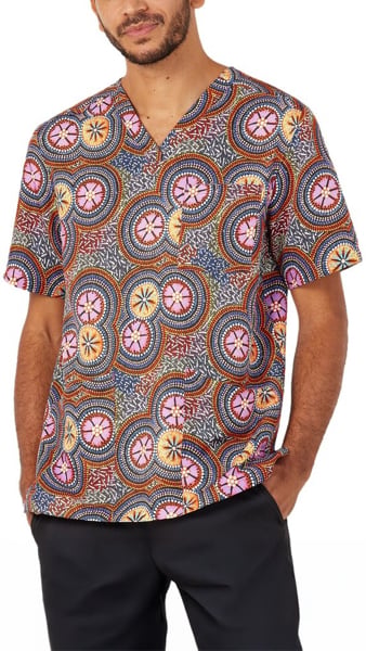 Picture of NNT Uniforms Unisex Bush Tucker Scrub Top - Print (CATRGJ-BTC)