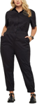 Picture of NNT Uniforms Womens Jenner Jogger Jumpsuit - Black (CAT3WD-BLA)