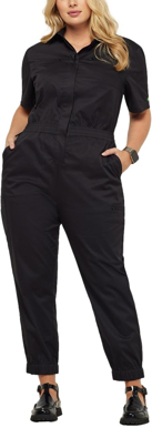 Picture of NNT Uniforms Womens Jenner Jogger Jumpsuit - Black (CAT3WD-BLA)