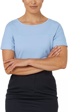 Picture of NNT Uniforms Matt Jersey Boat Neck Short Sleeve Top - Light Blue (CATUHN-LTB)