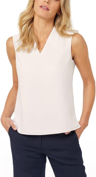 Picture of NNT Uniforms Womens Satin Back Crepe Sleeveless Top - White (CATUQX-WHT)