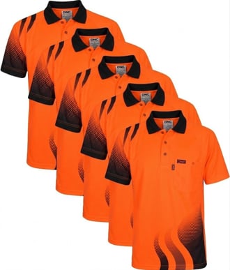 Picture of 5 x Hi Vis Wave Polos