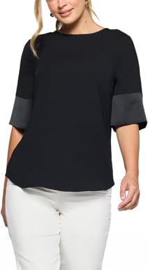 Picture of Gloweave Womens Celine Contrast Sleeve Top (2113WS)