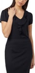 Picture of NNT Uniforms Cap Sleeve Ruffle Neck T-Top - Black (CAT48H-BKP)
