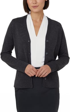 Picture of NNT Uniforms V-Neck Cardigan - Charcoal (CAT518-CHP)