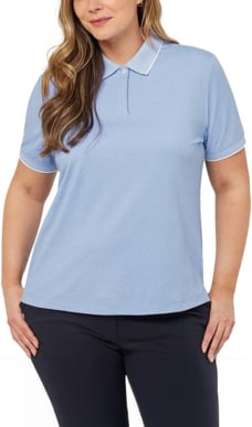 Picture of NNT Uniforms Womens Textured Cotton Poly Short Sleeve Polo - Light Blue (CATUF9-LTB)