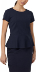 Picture of NNT Uniforms Cap Sleeve Peplum Top - Navy (CAT9S1-NAV)