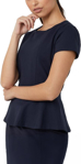 Picture of NNT Uniforms Cap Sleeve Peplum Top - Navy (CAT9S1-NAV)