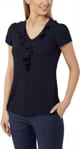 Picture of NNT Uniforms Cap Sleeve Ruffle Neck T-Top - Dark Navy (CAT48H-NDP)