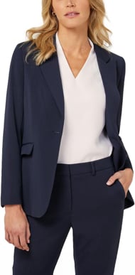 Picture of NNT Uniforms Womens Crepe Stretch Longline Jacket - Navy (CAT1H8-NAV)